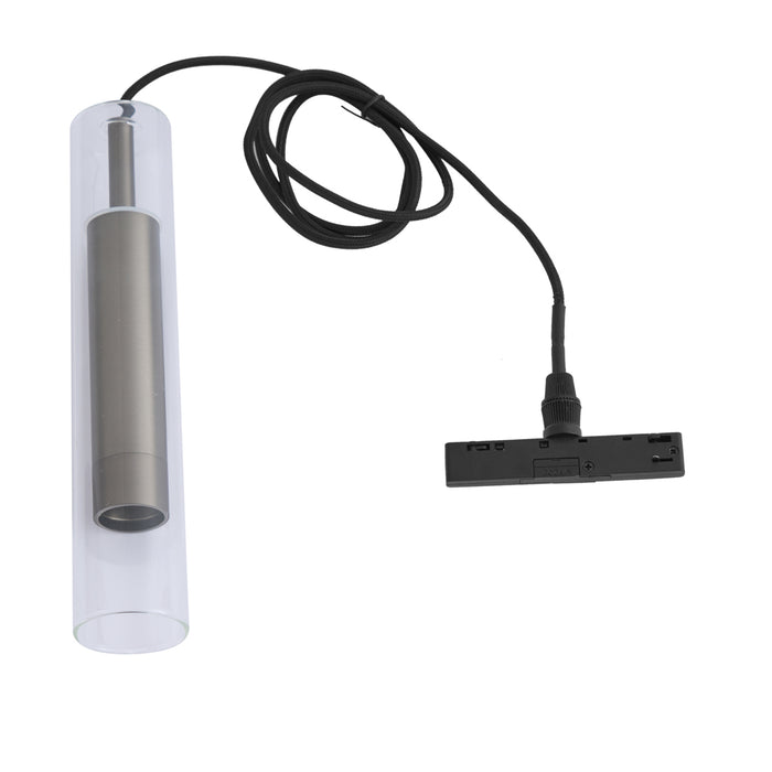 QAZQA Moderne spot gunmetal met helder glas voor railsysteem 1-fase -