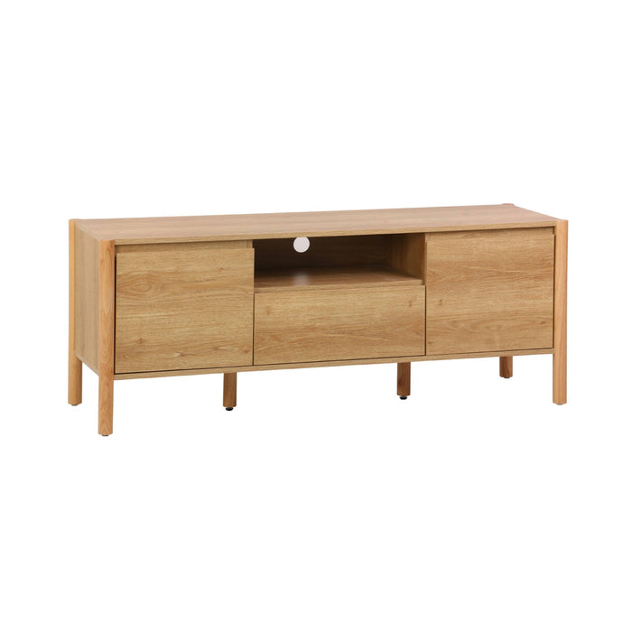 sweeek - TV-meubel houteffect 2 deuren 1 lade 140cm