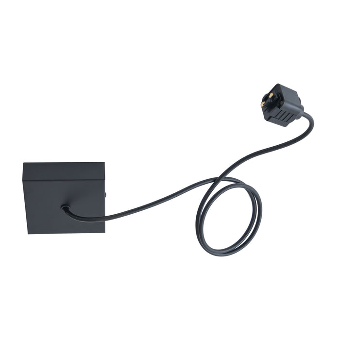 QAZQA Voeding voor 1-fase rail met vierkante bevestigingsplaat zwart