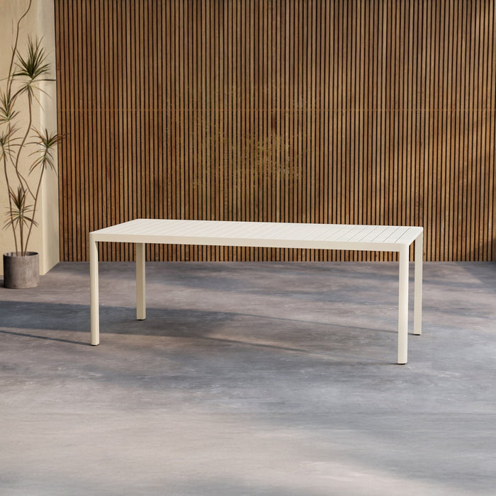 Fjôrd - Tuintafel Rechthoek - Beige Aluminium - 200x90x72cm - Giardini
