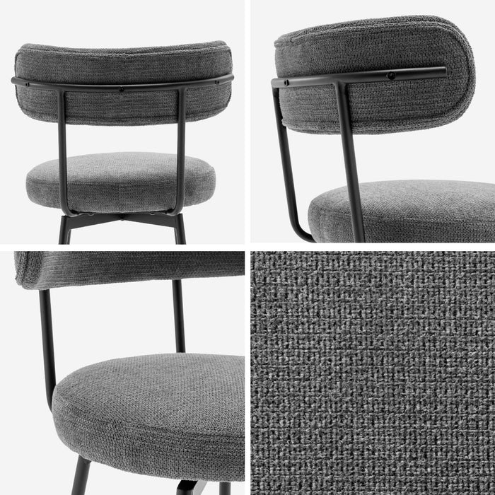 sweeek - Barstoel draaibare zitting metaal en stof (set van 2)