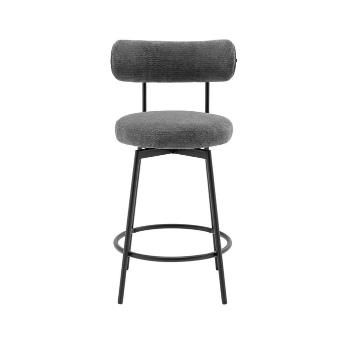 sweeek - Barstoel draaibare zitting metaal en stof (set van 2)