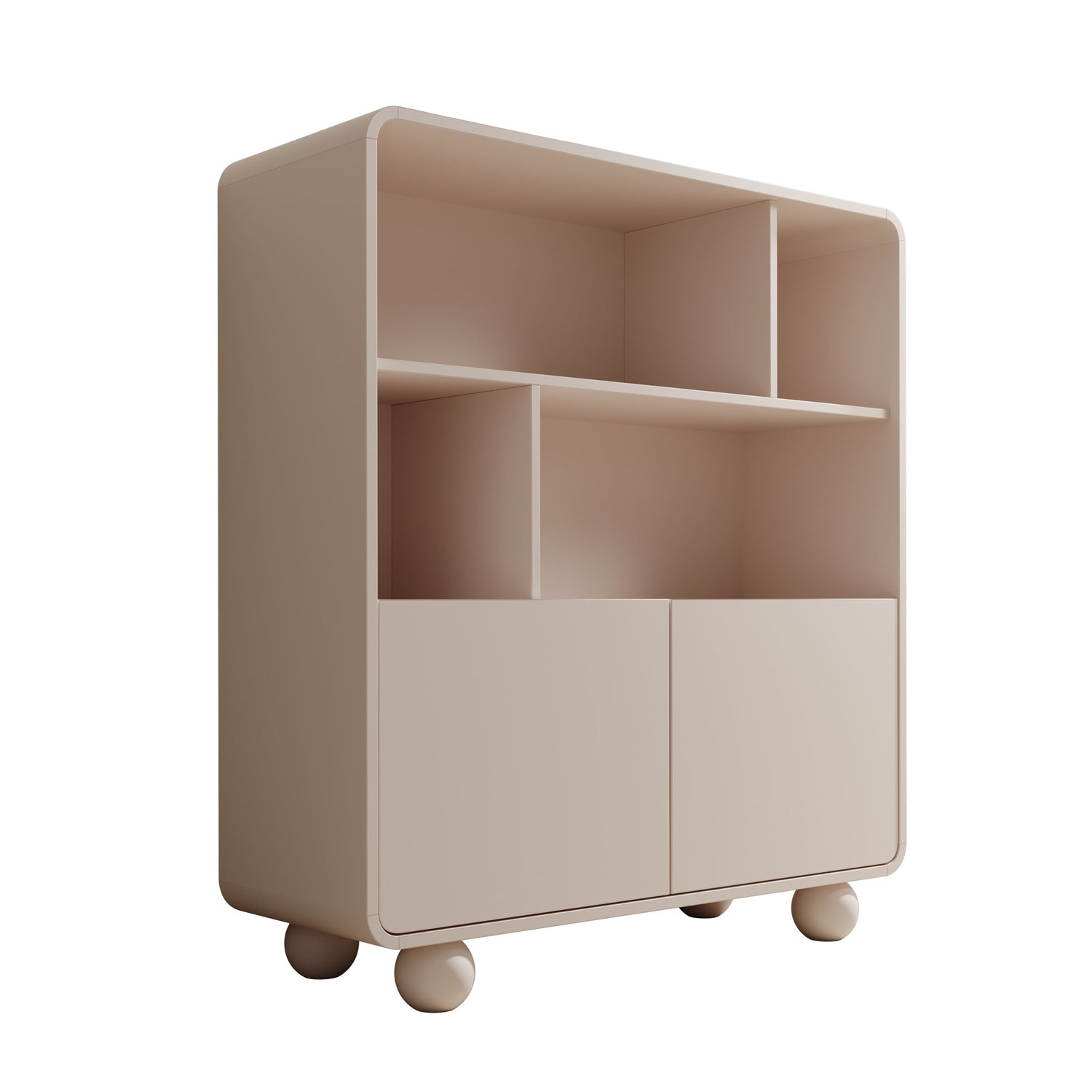 Meubella - Anobo - Boekenkast - Beige - 108x39x121 cm