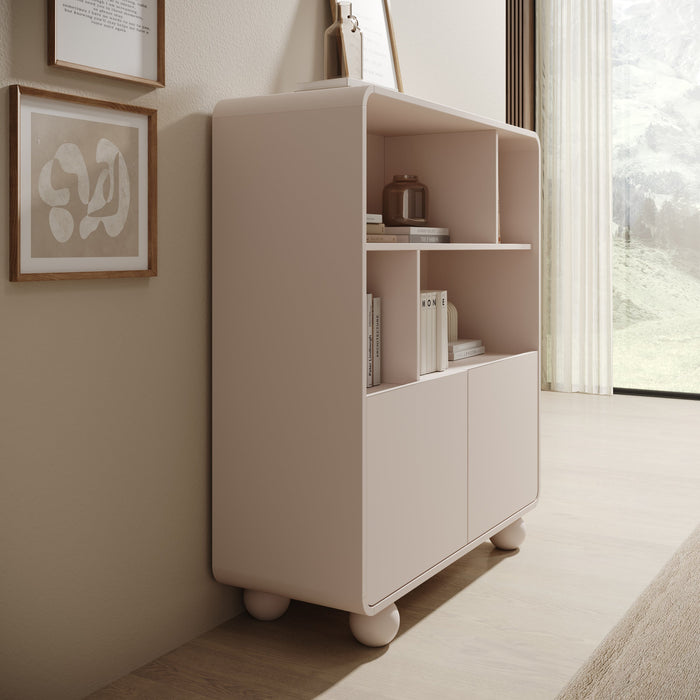 Meubella - Anobo - Boekenkast - Beige - 108x39x121 cm
