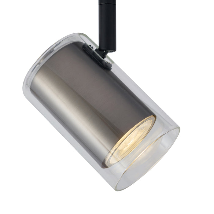 QAZQA Moderne spot gunmetal met helder glas voor railsysteem 1-fase -