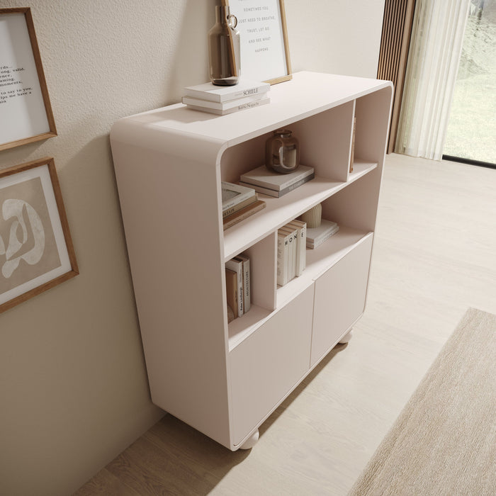 Meubella - Anobo - Boekenkast - Beige - 108x39x121 cm