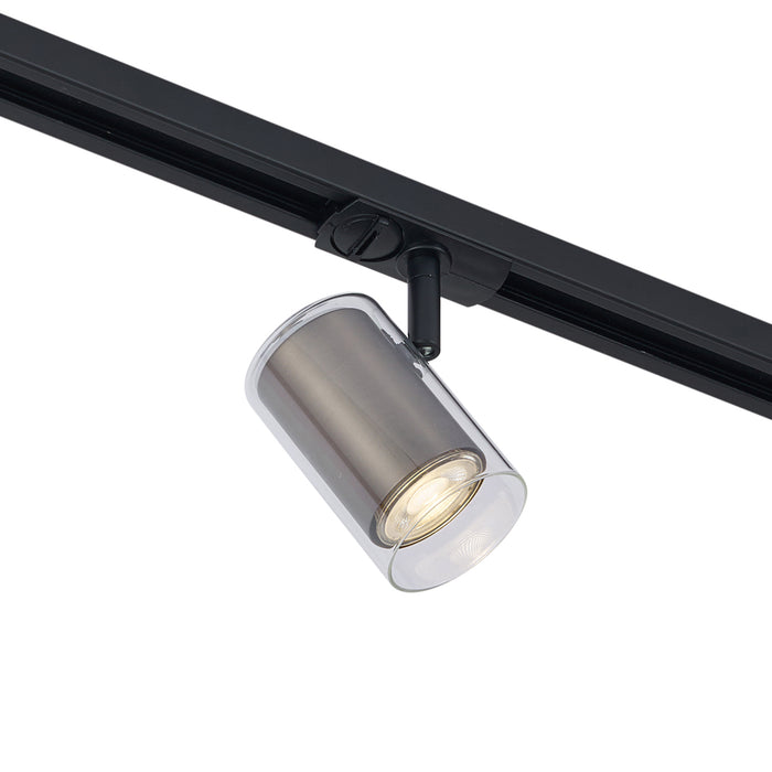 QAZQA Moderne spot gunmetal met helder glas voor railsysteem 1-fase -