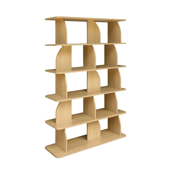 sweeek - Boekenkast open vakken houteffect 5 niveaus