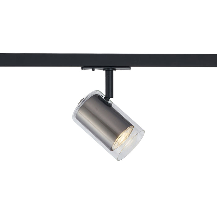 QAZQA Moderne spot gunmetal met helder glas voor railsysteem 1-fase -