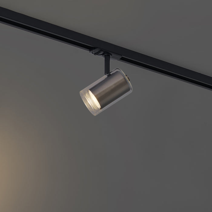 QAZQA Moderne spot gunmetal met helder glas voor railsysteem 1-fase -