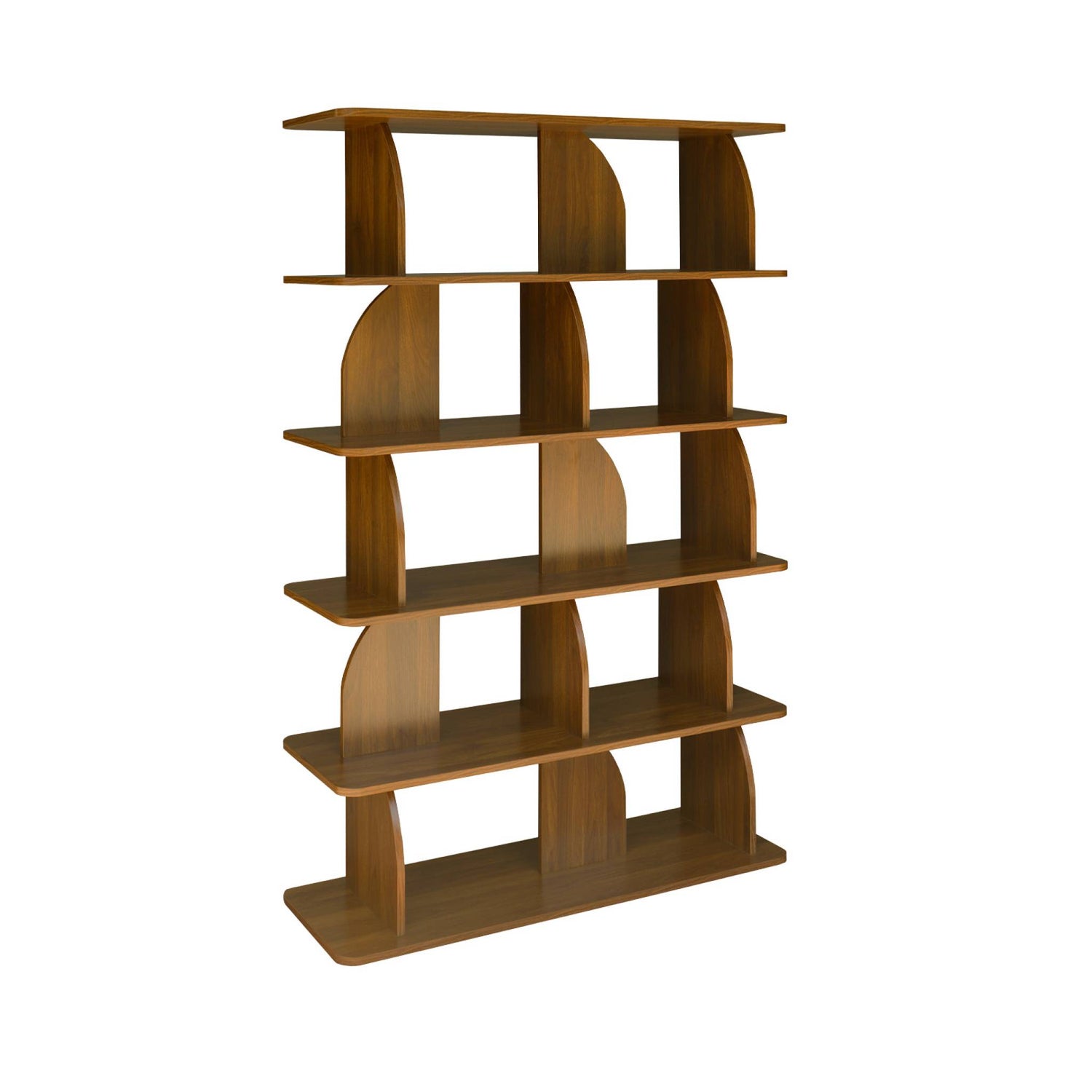 sweeek - Boekenkast open vakken houteffect 5 niveaus