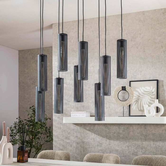 Giga Meubel - Hanglamp Zwart Metaal - 100x30x150cm - Tube Mesh