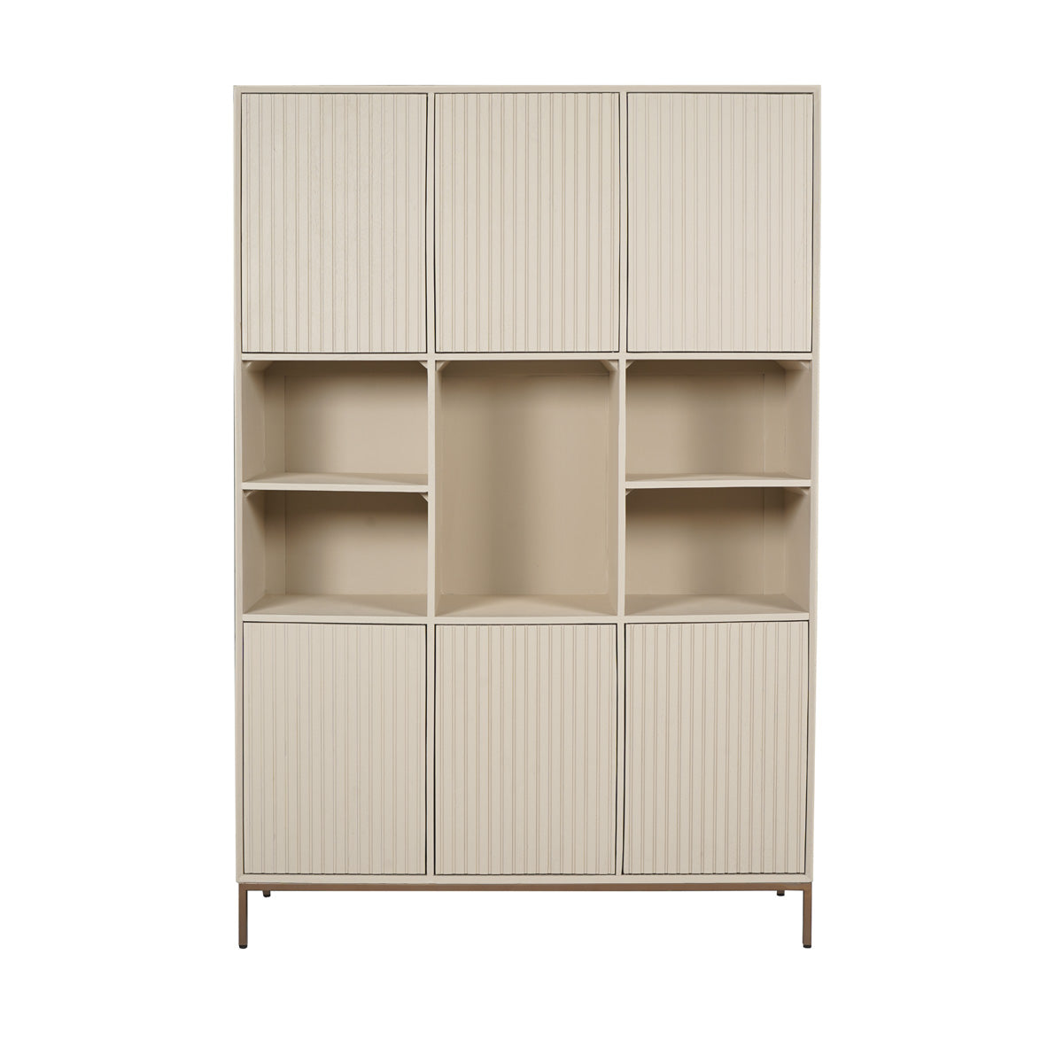 StarFurn - Vakkenkast Zandkleur Hout - 135x45x200cm - Madison XL