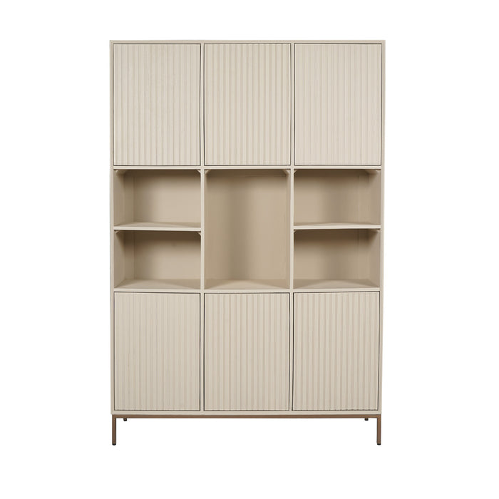 StarFurn - Vakkenkast Zandkleur Hout - 135x45x200cm - Madison XL