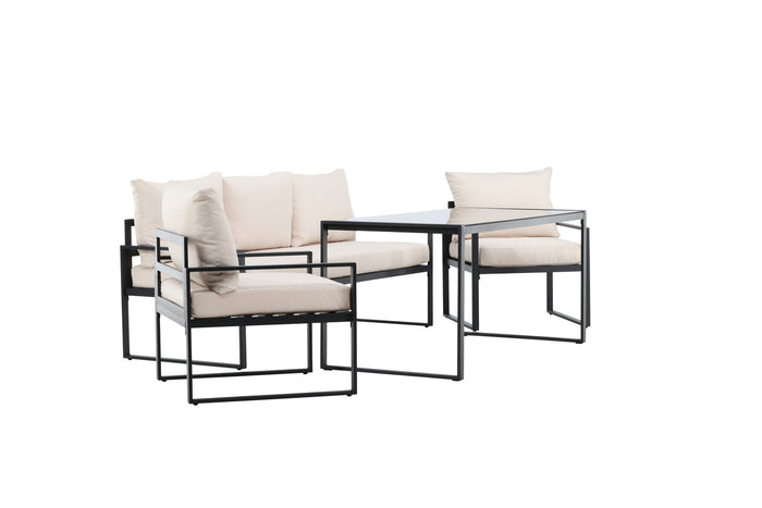Fjôrd - Tuinset Zwart|Beige Staal - 69x179x66cm - Catania