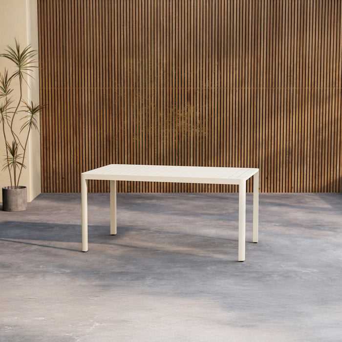 Fjôrd - Tuintafel Rechthoek - Beige Aluminium - 150x85x72cm - Giardini