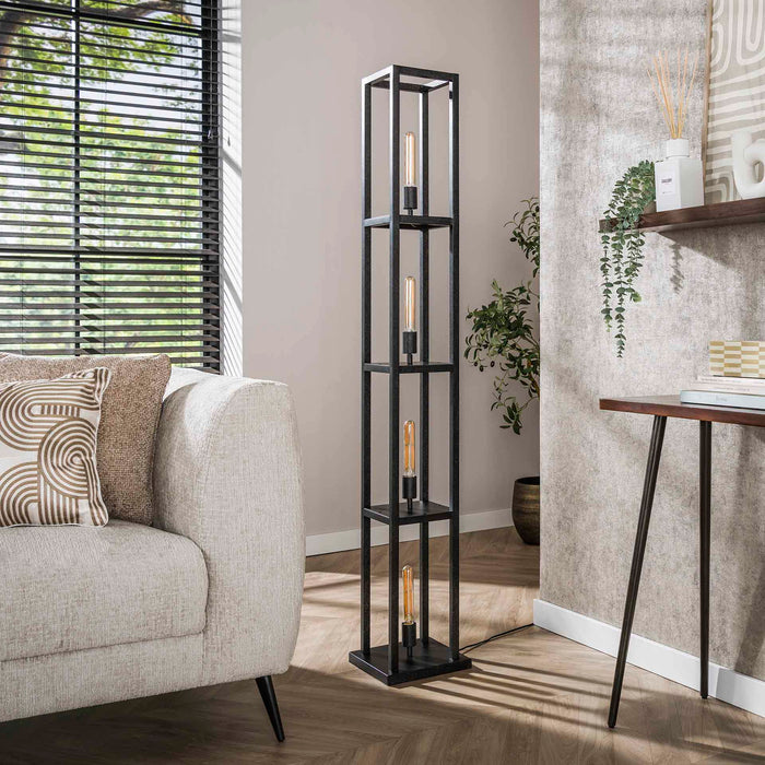 Giga Meubel - Vloerlamp Artic Zwart - 4-Lichts - Quadra