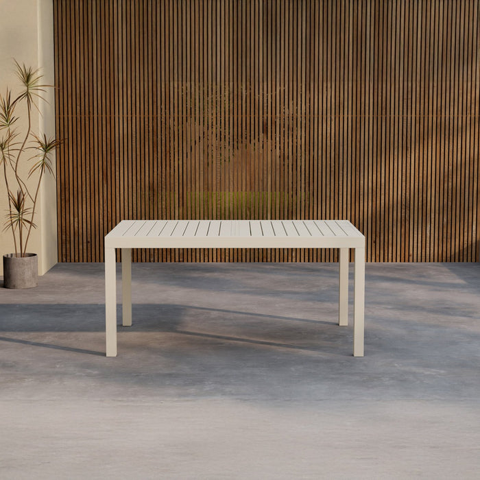 Fjôrd - Tuintafel Rechthoek  Beige Aluminium Uitschuifbaar
