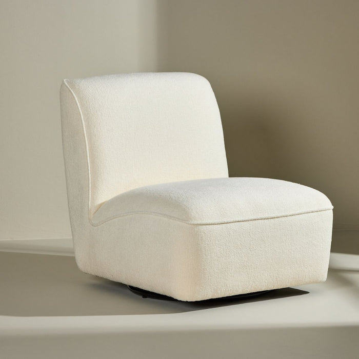 Fjôrd - Loungestoel Wit Stof - Draaibaar - My