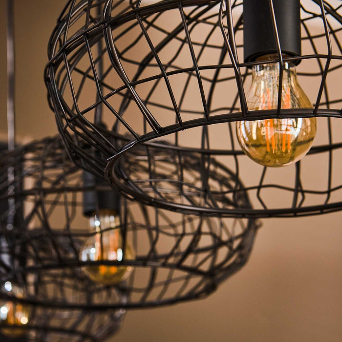 Giga Meubel - Hanglamp Zwart|Bruin - 4-Lichts - 150x170x34cm - Connect