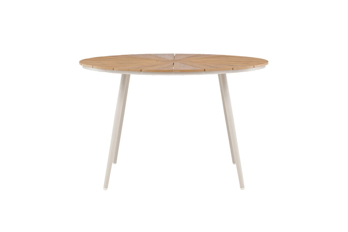 Fjôrd - Tuintafel Rond - Beige|Naturel Aluminium - 120cm - San Vito