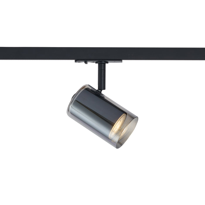 QAZQA Moderne spot zwart met smoke glas voor railsysteem 1-fase -