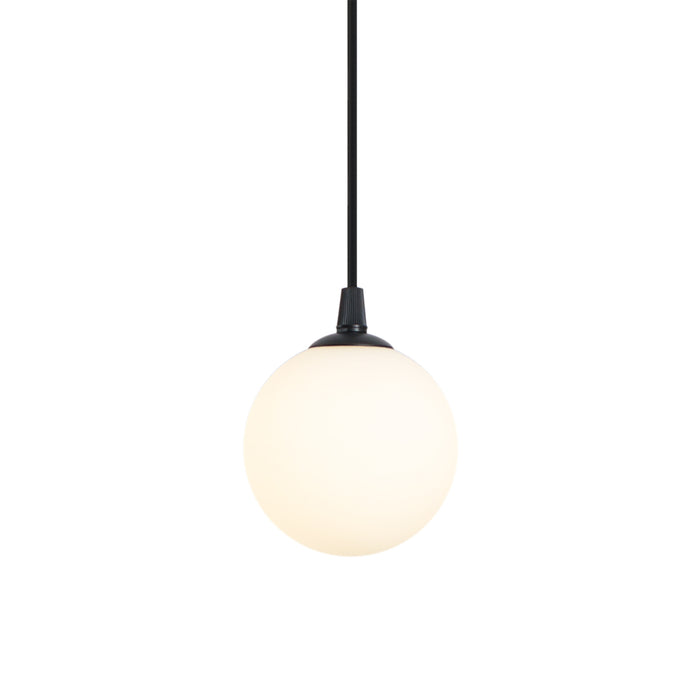 QAZQA Moderne hanglamp zwart met wit glas voor railsysteem 1-fase -