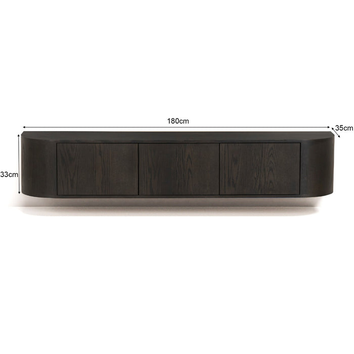 Livingfurn - TV-Meubel Novero Espresso Zwevend - 35x180x33cm