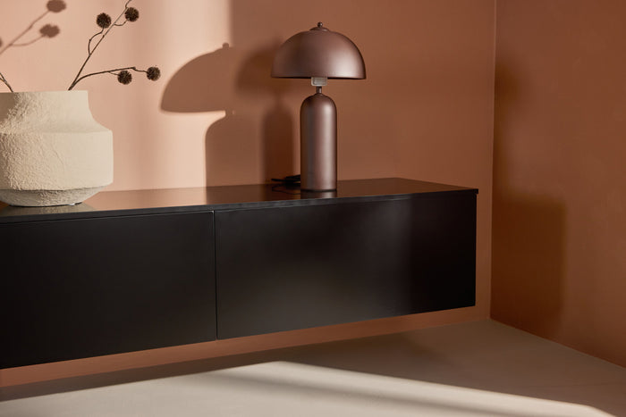 Fjôrd - Zwevend TV-Meubel - Zwart - 160x45x35cm - Frihamn