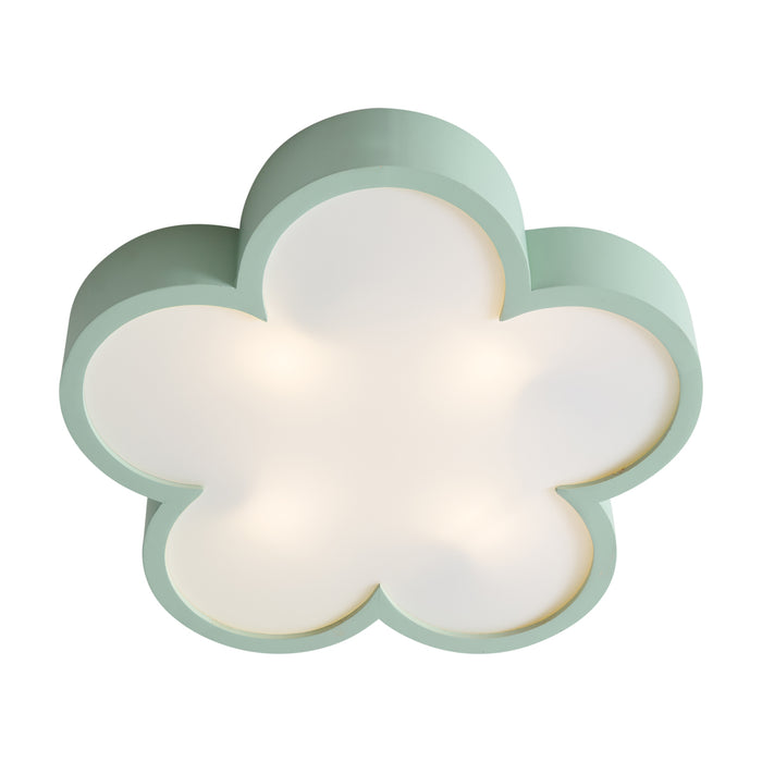 QAZQA Kinder plafondlamp groen met wit - Lucille