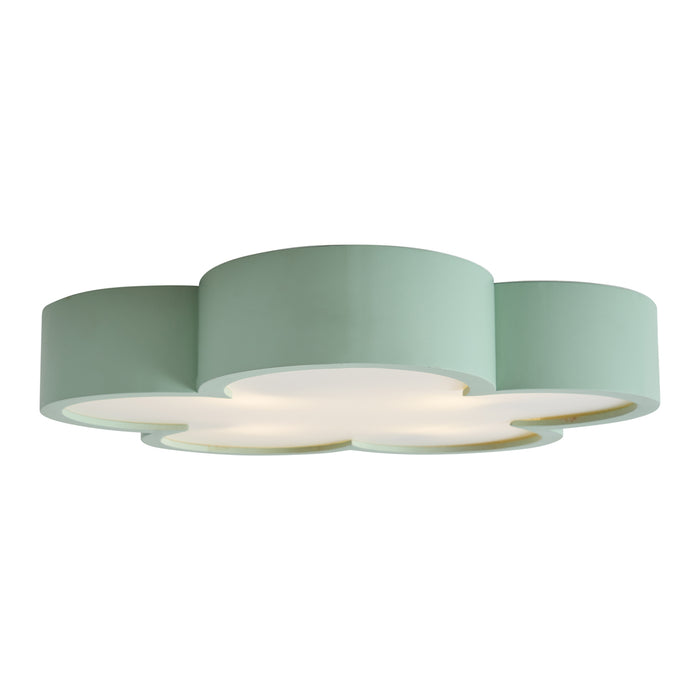 QAZQA Kinder plafondlamp groen met wit - Lucille