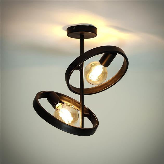 Giga Meubel - Plafondlamp Zwart - 2-Lichts - 26x42x37cm - Hover
