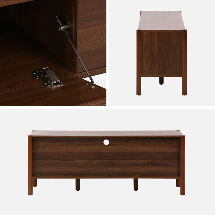 sweeek - TV-meubel houteffect 2 deuren 1 lade 140cm