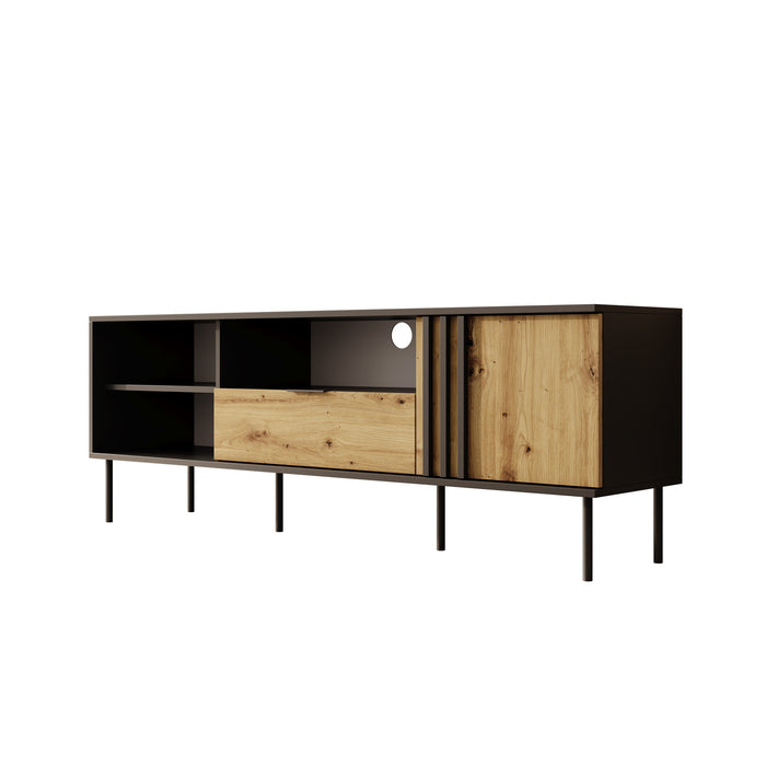 Meubella - Rogan - TV-Meubel - Zwart - 160 cm