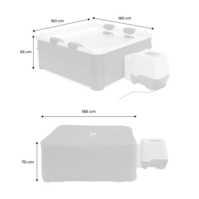 sweeek - Spa 6-persoons hydro-massage, 4 kussens en termische hoes