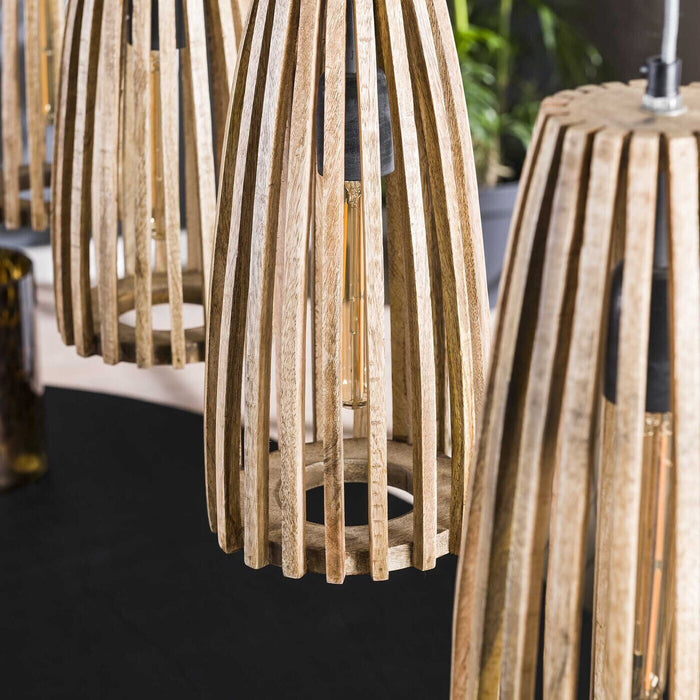 Giga Meubel - Hanglamp Naturel Hout - 20x135x150cm - Launch