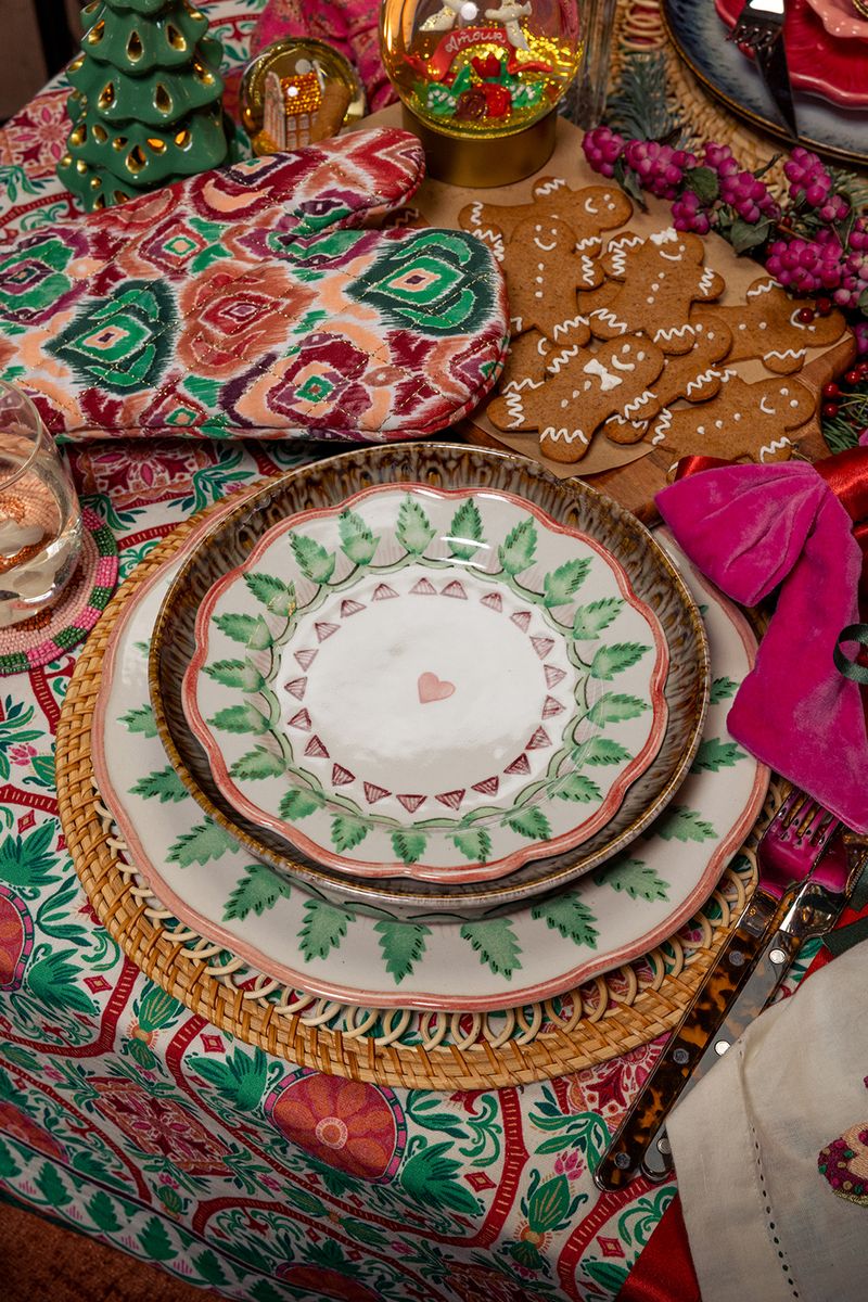 Sissy-Boy Multicolour dinerbord met kerstbomen