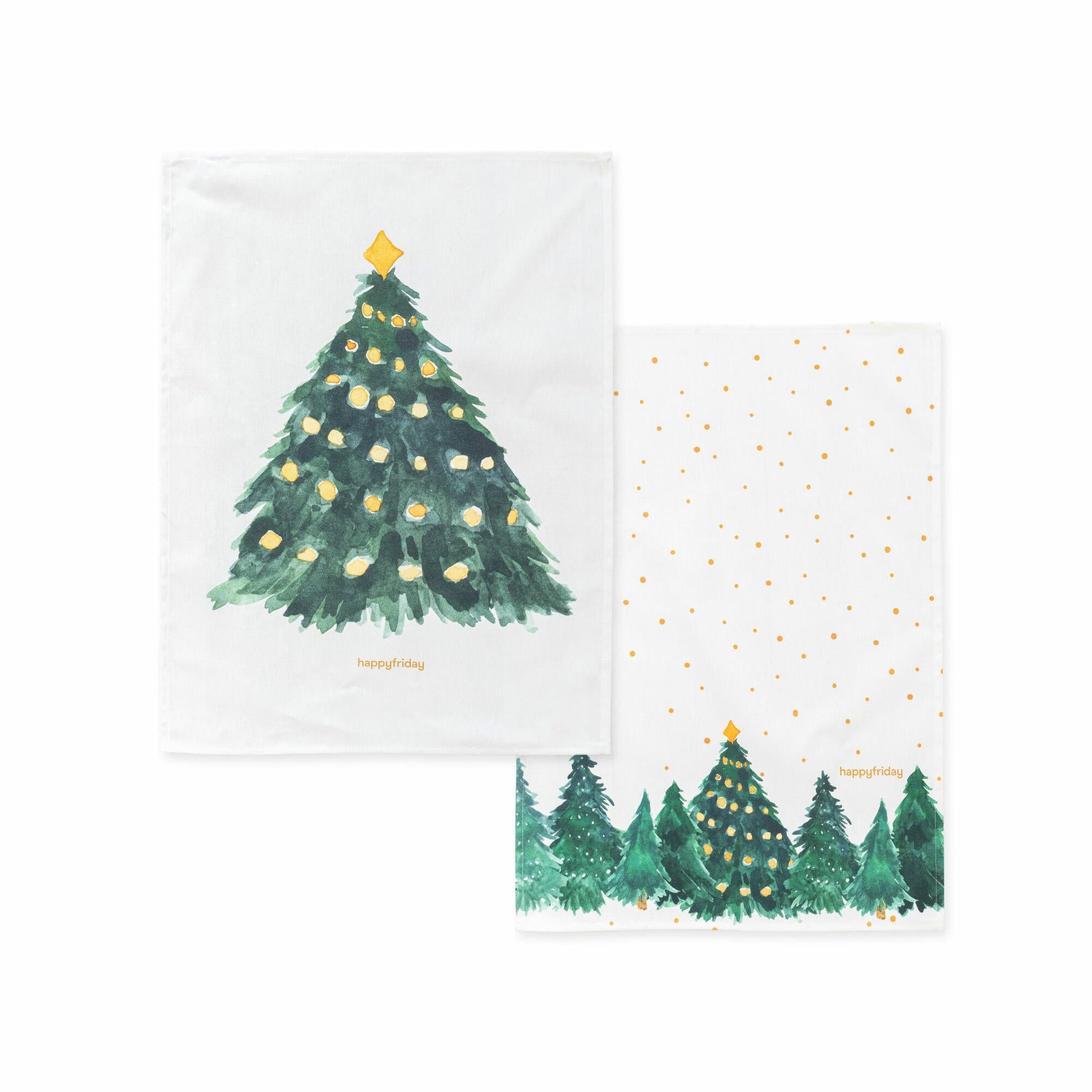 Sapin Keukenhanddoek 2 stuks 70x50 cm Xmas, Veelkleurig, 100% katoen, de kwaliteit van 200 Gr x m2