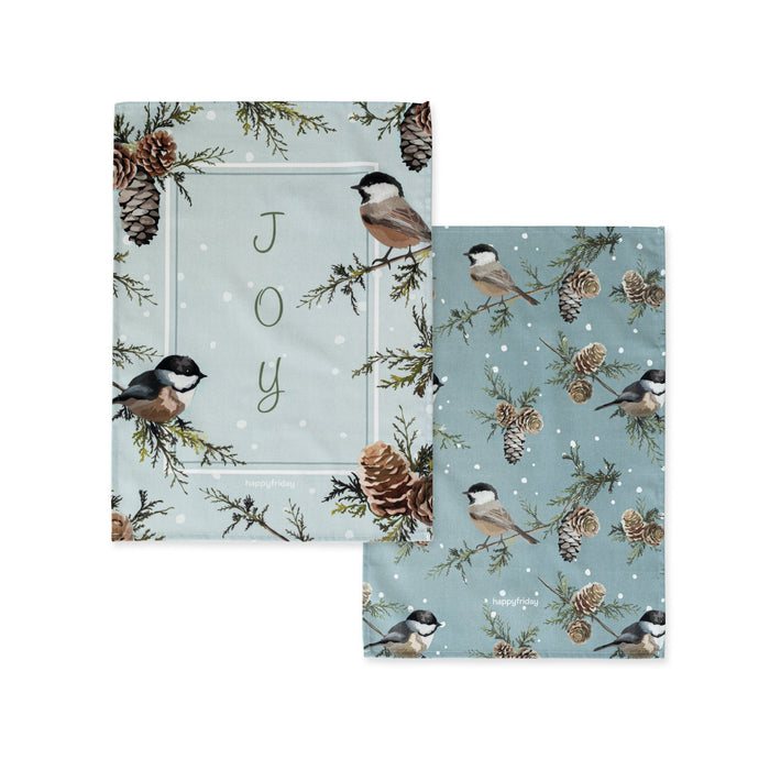 Sparrow Keukenhanddoek 2 stuks 70x50 cm Xmas, Veelkleurig, 100% katoen, de kwaliteit van 200 Gr x m2