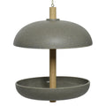 Decoris Vogelvoedersilo - hangend - bamboe - grijs - 25 cm