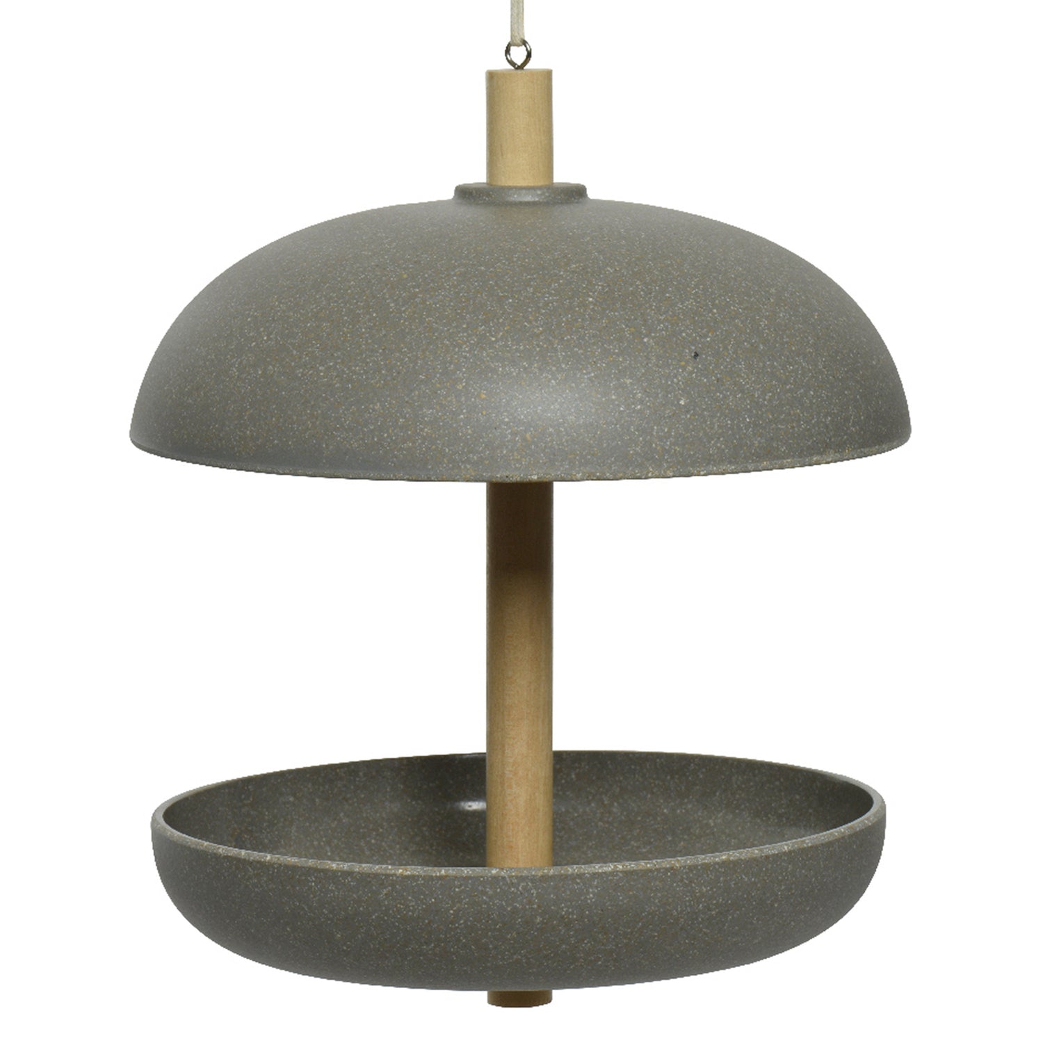 Decoris Vogelvoedersilo - hangend - bamboe - grijs - 25 cm