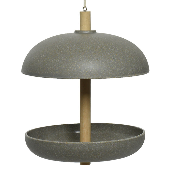 Decoris Vogelvoedersilo - hangend - bamboe - grijs - 25 cm