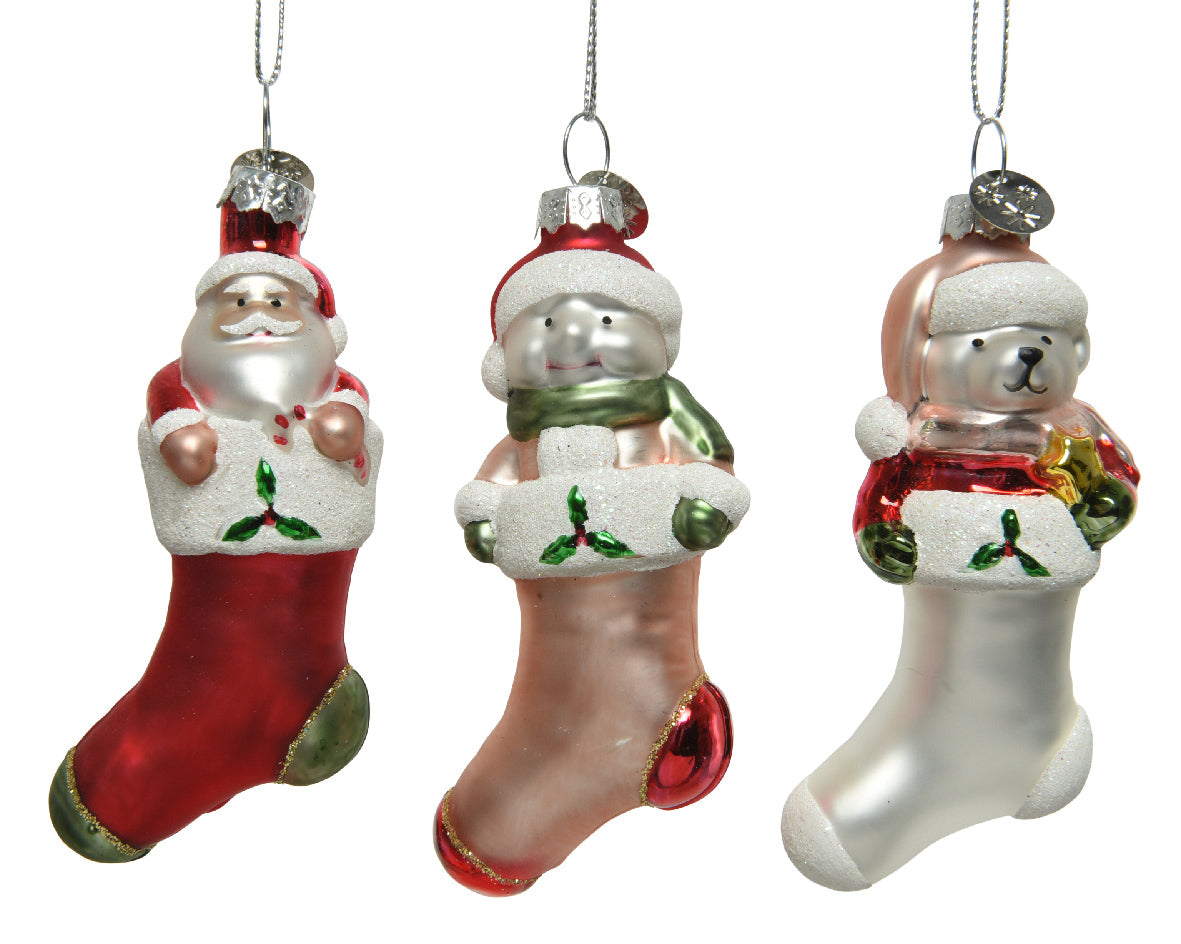 Decoris Sok glas dier l6b3h10 cm multi a3