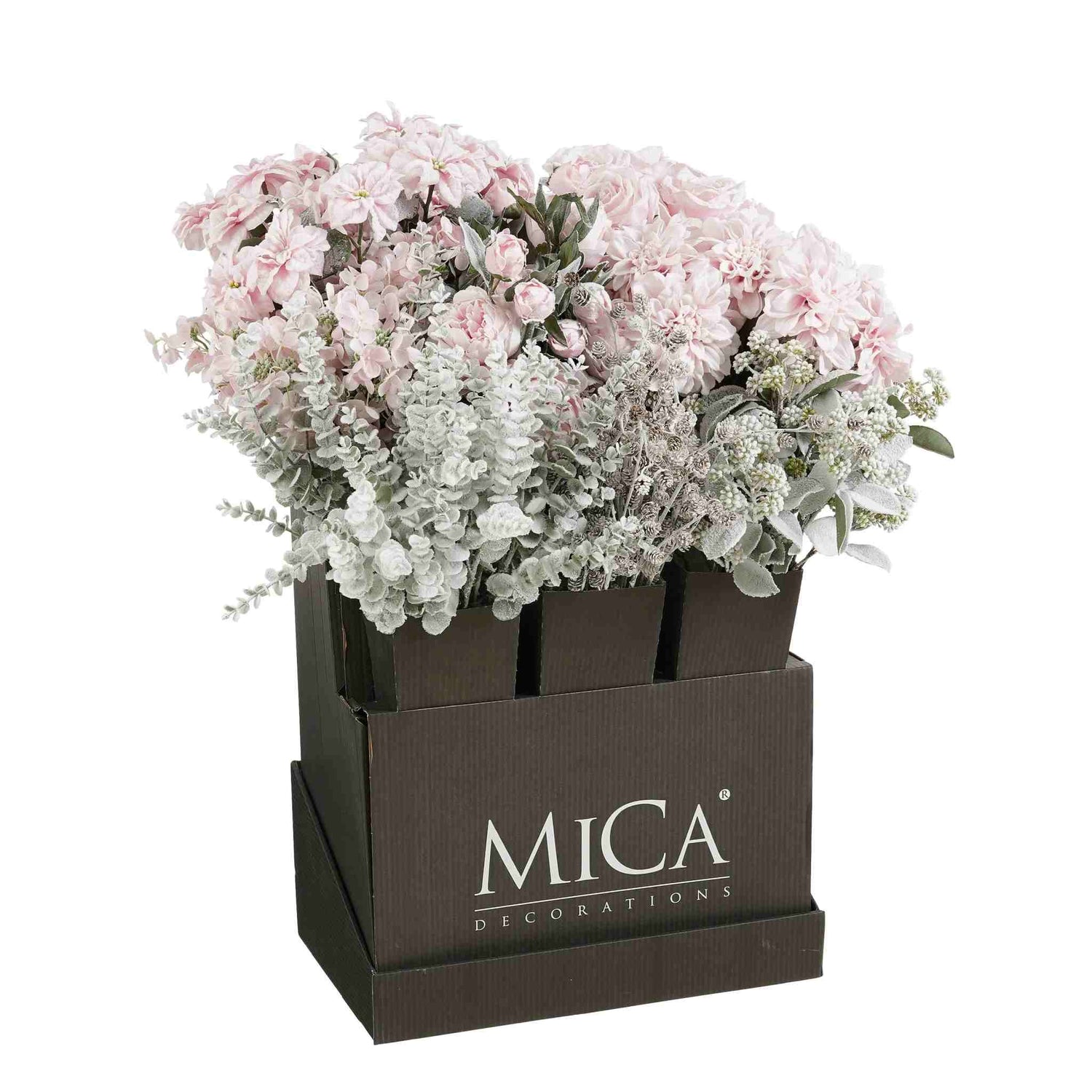 Mica Decorations Kerstverlichting Christmas flowers - 60x40x100 cm - Polyester - Wit