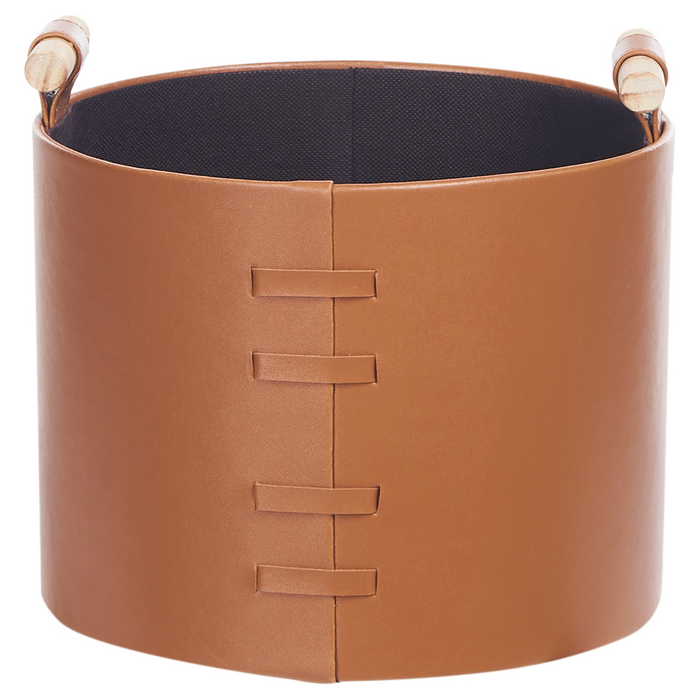 Beliani - ARAM - Opbergmanden set van 3 - Bruin - Kunstleer