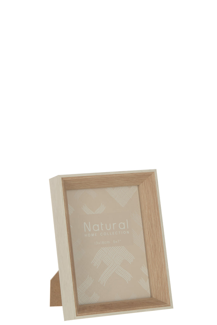 J-Line fotolijst Diepte - hout - creme - medium - 2 stuks
