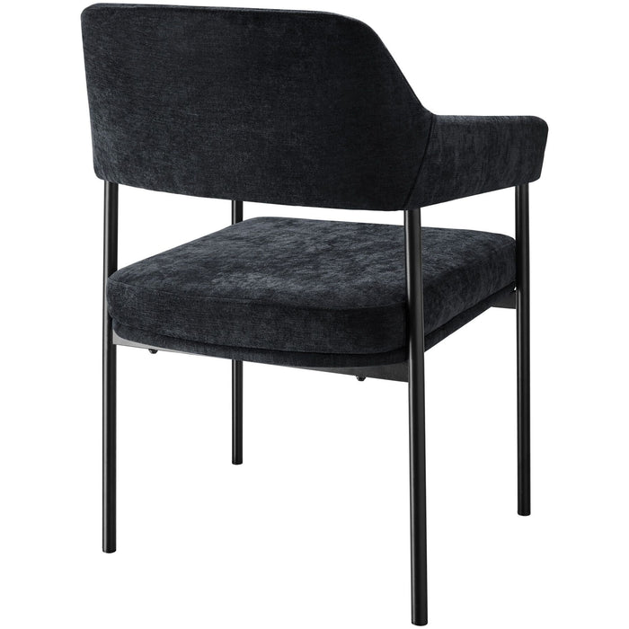 tectake® Eetkamerstoel Doé, gestoffeerd, stalen poten - Set van 4