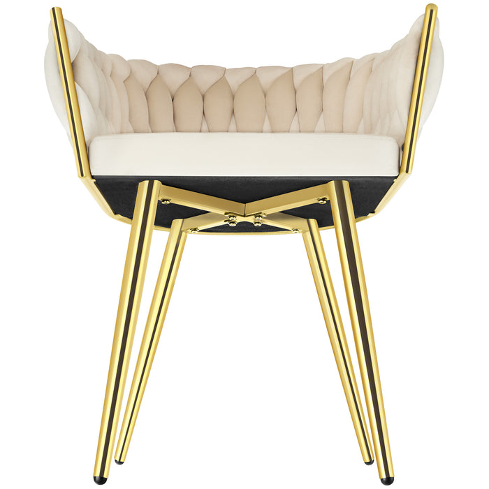 tectake® Set eetkamerstoelen Astano fluweel, knoopdesign - Set van 4