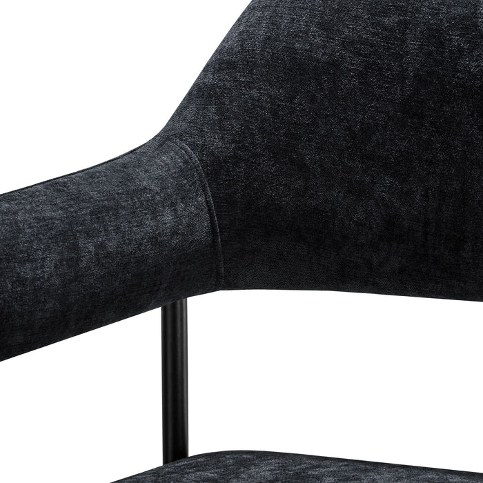 tectake® Eetkamerstoel Doé, gestoffeerd, stalen poten - Set van 4