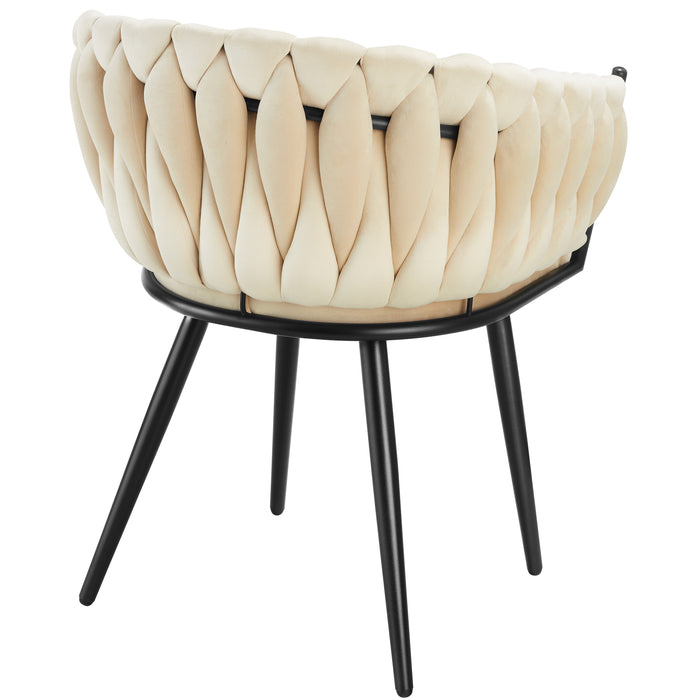 tectake® Set eetkamerstoelen Astano fluweel, knoopdesign - Set van 2